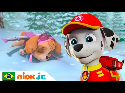 Patrulha Canina | O resgate da Skye na tempestade de neve! | Nick Jr. em Português