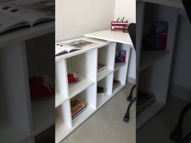 Mesa Escrivaninha com Armário Nero Ii 8 Nichos Preto - Artany