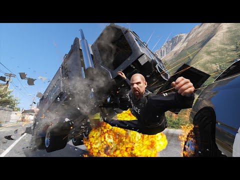 GTA 5 INSANE CLOSE UP GARBAGE TRUCK CRASHES - IMPACT COMPILATION #9