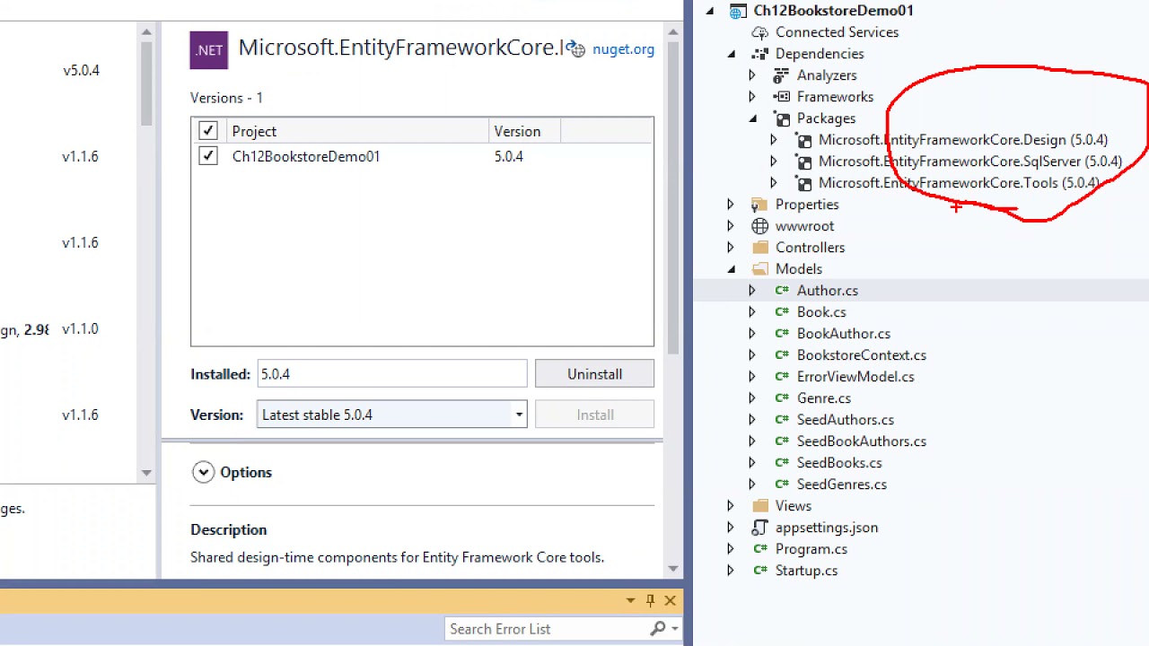 Asp.net Core MVC - Chapter 12 Bookstore Database Creation
