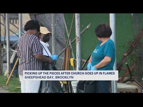 180-year-old Brooklyn church under construction goes up in flames