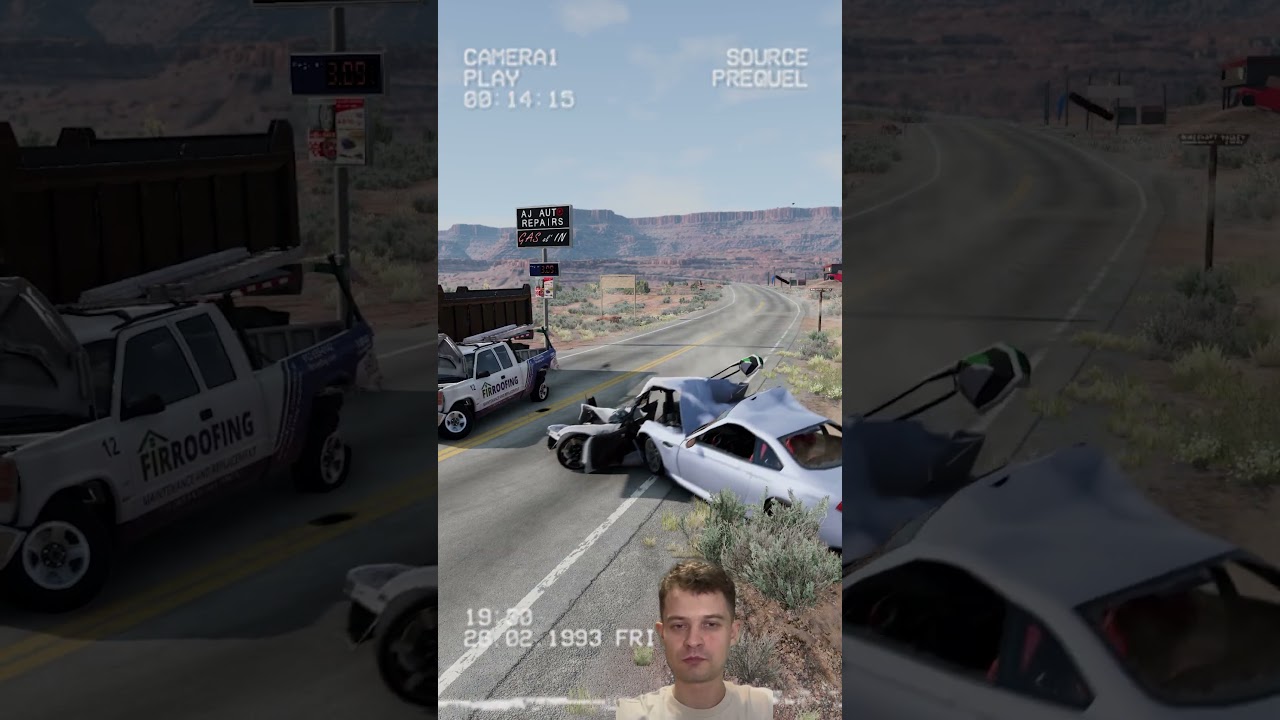 Realistic Highway Car Crashes #4