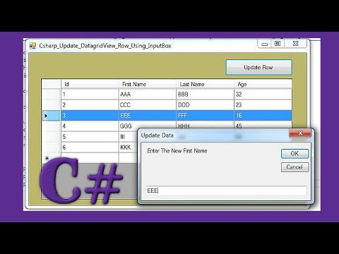 C# Tutorial - How To Update Selected DataGridView Row Using InputBox In C# [ With Source Code ] Video