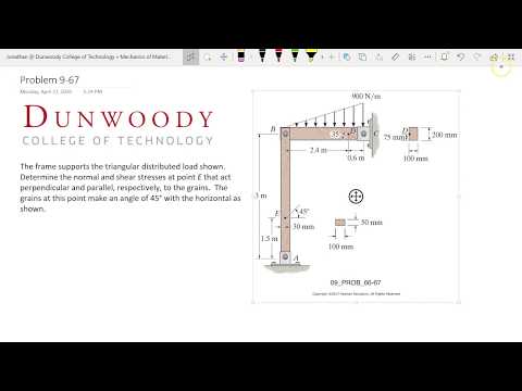 MENG2240 Mechanics of Materials Hibbeler Problem 9-67