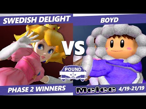 Pound 2019 SSBM - OG Swedish Delight (Peach) VS  Boyd (Ice Climbers) Smash Melee Phase 2 Winners