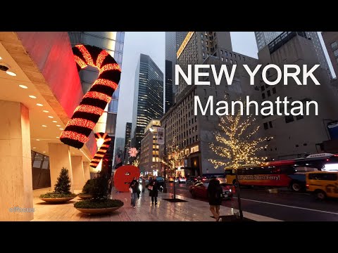 New York - Christmas 2025 in NYC  Walk tour Manhattan  4К 60fps