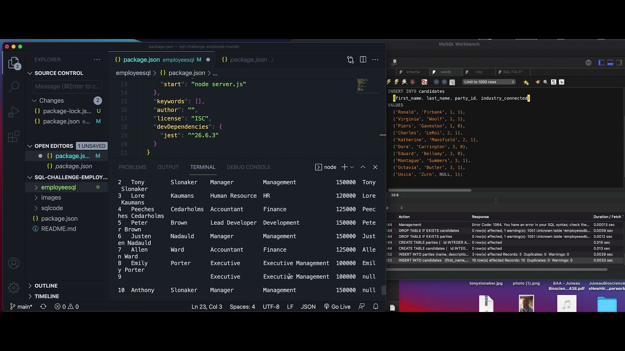 sql challenge employee tracker