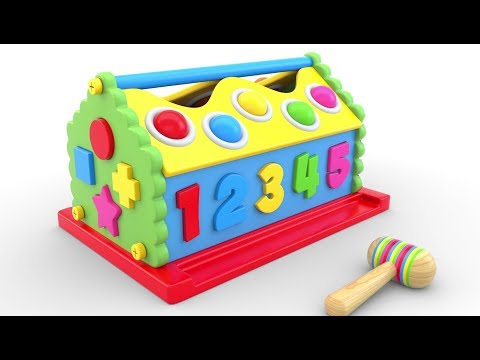 Learn Colors, Numbers and Shapes with Wooden Hammer Educational Toys
