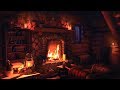 Wood Cabin Ambience | Heavy Blizzard Sounds for Sleep, Relaxation & Study with Fireplace Sounds
