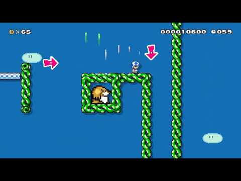 Mario Maker 2 - Slopes and Moles in 21.850 (by GorillaGrip)