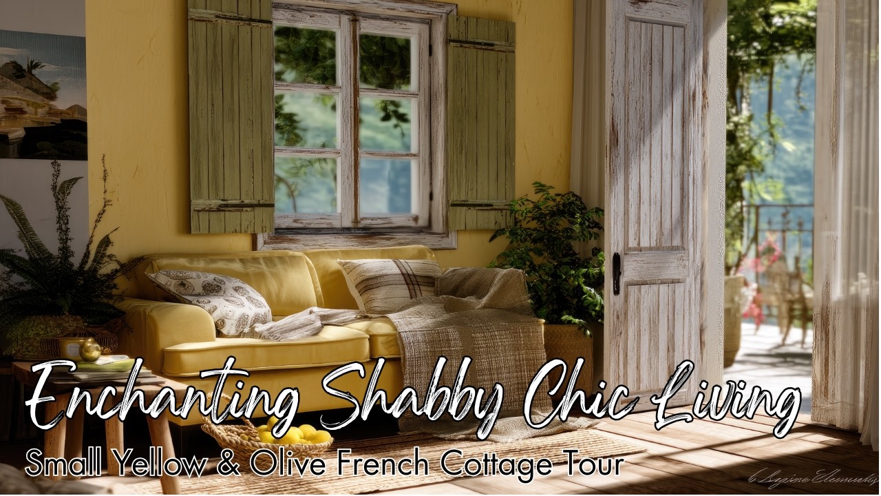 Small Yellow & Olive French Cottage Tour 🌻 Enchanting Shabby Chic Living