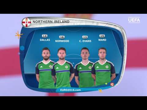 Northern Ireland line-up v Germany: UEFA EURO 2016