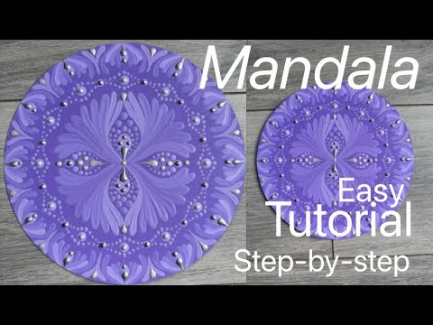 Magical Easy Purple 20cm Mandala Tutorial Beginner friendly #mandala #tutorial #easypainting  #art 