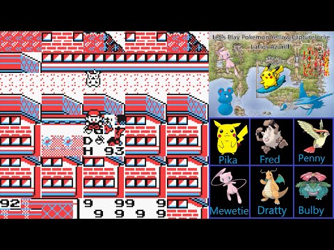Let's Play Pokemon Yellow Capturelocke:  Part 32 - Surfing, Glitching, Evolving