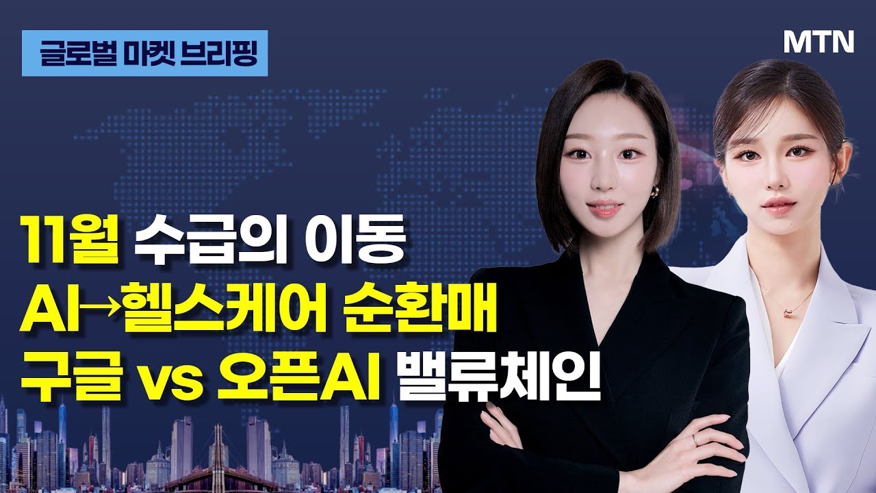 [글로벌 마켓 브리핑] 11월 수급의 이동 AI→헬스케어 순환매 구글 vs 오픈AI 밸류체인 / 머니투데이방…