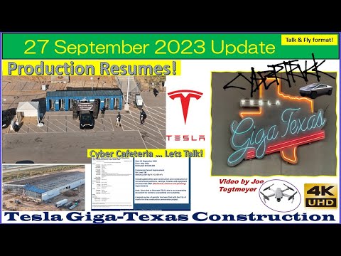 Vehicle Production Resumes! Also, 1st Crash Test Conducted!  27 Sep 2023 Giga Texas Update (07:55AM)