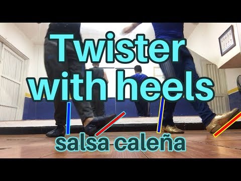Pasos de salsa caleña - Colombian style steps (Twister with heels)