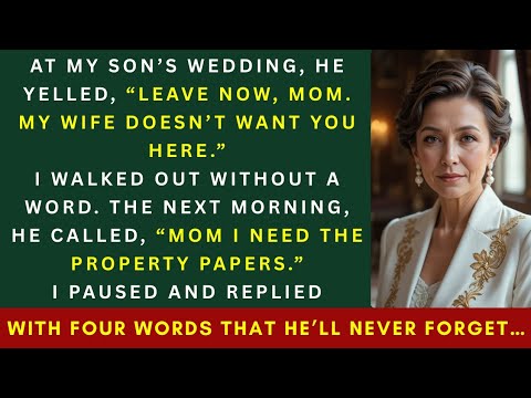 He Kicked His Mother Out of His Wedding — Her Silent Revenge Changed His Life Forever