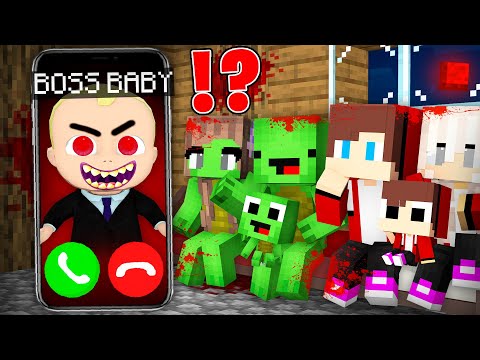 Why BOSS BABY.EXE Called JJ and Mikey Family - in Minecraft Maizen!