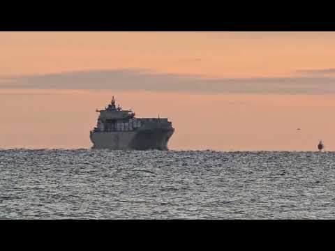 Container ship Dole Columbia meeting pilot boat off Cape Henlopen,  De