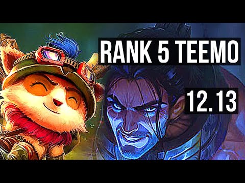 TEEMO vs SYLAS (TOP) | 10/1/8, Rank 5 Teemo, Legendary, 600+ games | KR Master | 12.13
