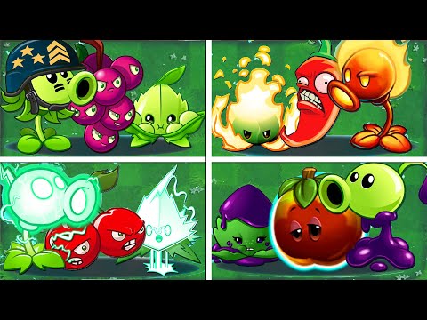 4 Team PEA & Bomb & Mint Plants Battlez - Who Will Win? - PvZ 2 Team Plant Vs Team Plant