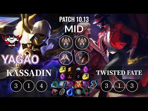 JDG Yagao Kassadin vs Twisted Fate Mid - KR Patch 10.13