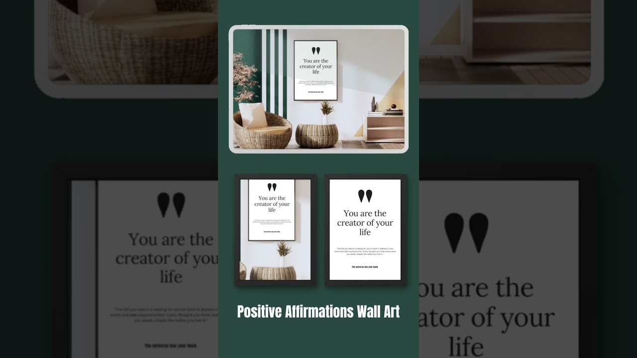 Positive Affirmations Wall Art @BokysMedia 