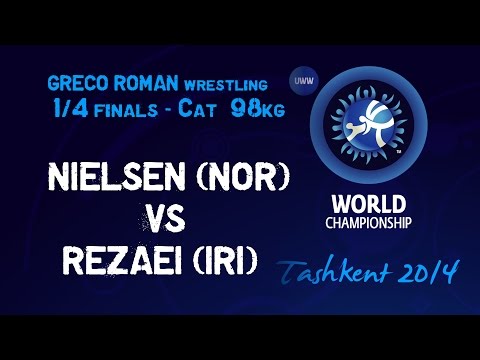 Quarterfinal - Greco Roman Wrestling 98 kg - M. NIELSEN (NOR) vs G. REZAEI (IRI) - Tashkent 2014