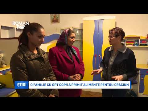 O familie cu opt copii a primit alimente pentru Crăciun