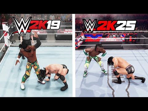 WWE 2K25 vs WWE 2K19 - Finisher Comparison (6 Years Apart)