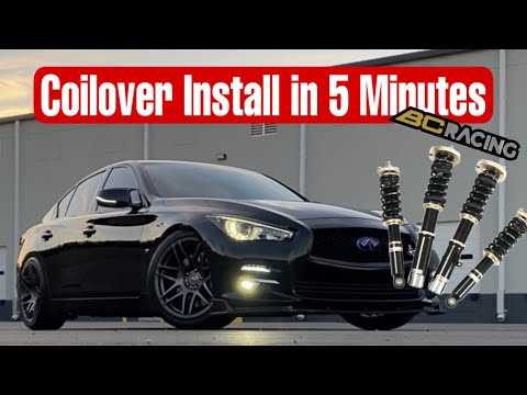 BC Racing Coilover Install in 5 Minutes! | Q50 Coilover install