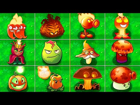 PvZ 2 9.6.1 - All FIRE Plants LEVEL 999999 Power-Up! vs All Final Boss