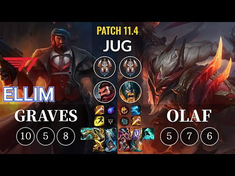 T1 Ellim Graves vs Olaf Jungle - KR Patch 11.4