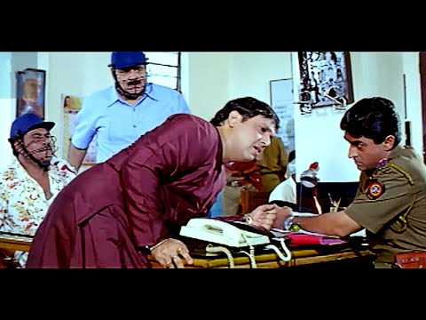 ओय, मेरा भंडा बचालो इंस्पेक्टर जी | Govinda, Raveena Tandon | Sandwich Movie Comedy Scene