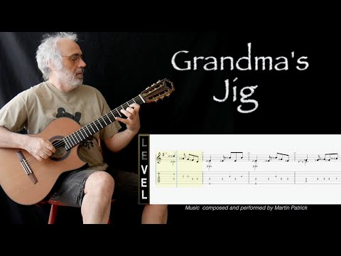 "Grandma's Jig". Fingerpicking Guitar lesson. Celtic guitar tab by Martin Patrick