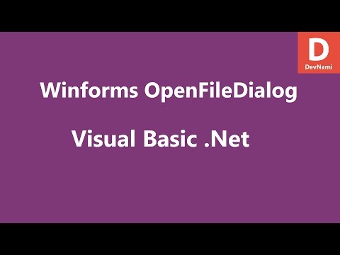 Visual Basic Net OpenFileDialog Control