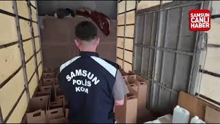 İlkadım ve Tekkeköy’de operasyon! Tonlarca etil alkol bulundu