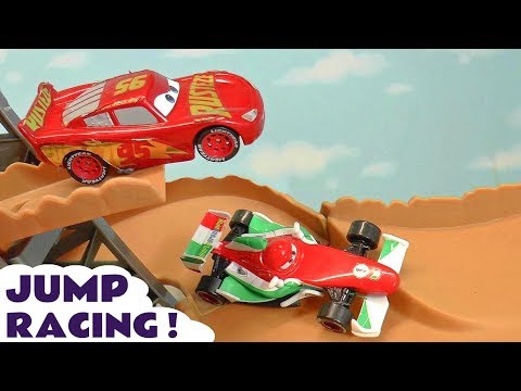 Cars McQueen Jump racing with Toy Cars Video