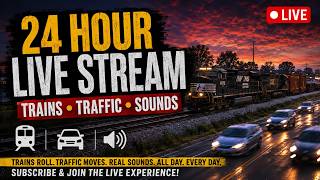 LIVE Freight Trains, Traffic & City Sounds, 24h hours Buffalo Ny