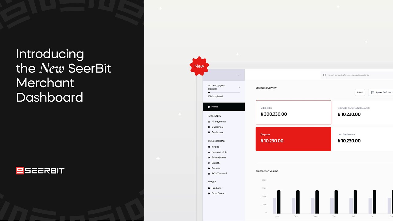 SeerBit New Merchant Dashboard Demo
