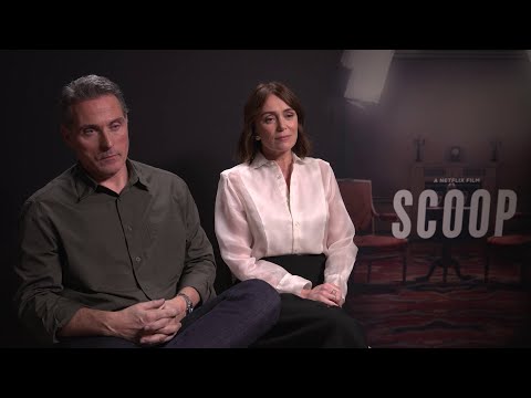 Interview with the cast of 'Scoop' - Rufus Sewell, Billie Piper, Gillian Anderson, Keeley Hawes...