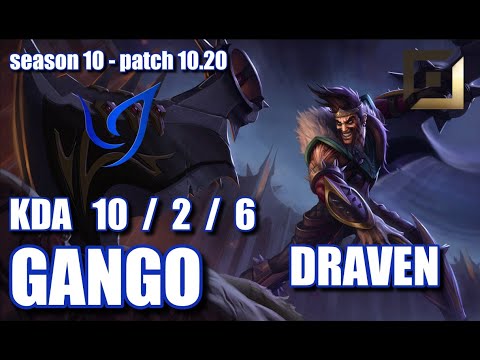 【韓国サーバー/M1】CGA Gango ドレイヴン(Draven) VS アッシュ(Ashe) BOT - Patch10.20 KR Ranked【LoL】