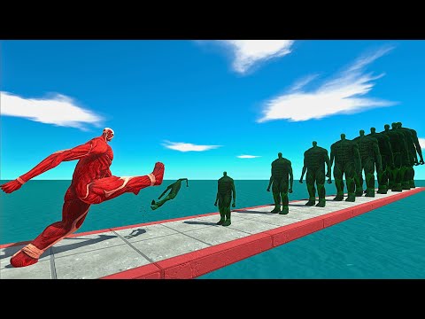 All COLOSSAL Titan VS 10 Levels of GREEN Colossal Titan - Animal Revolt Battle Simulator