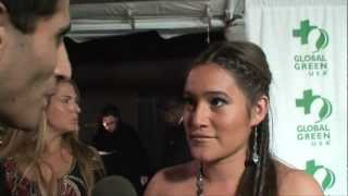 Actress Q'Orianka Kilcher Interviewed By Ken Spector - Global Green 2013 Pre-Oscars Party