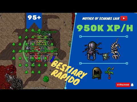 EK SOLO LVL 95+ 950K XP/H - SKILLS 83/79 - Mother of Scarabs Lair - TIBIA HUNT