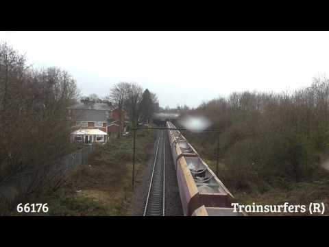 DB Cargo Class 66 No. 66176 on 6J46 Peak Forest - Salford Hope St @ Moss Lane on 14.03.17 - HD