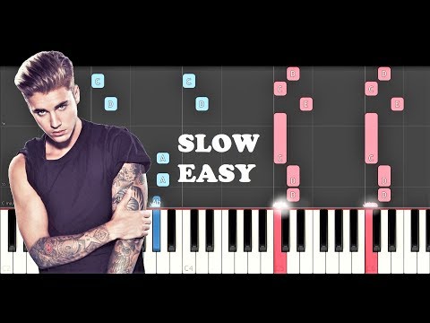 Dj Khaled ft Justin Bieber , Quavo, Chance The Rapper - No Brainer (SLOW EASY PIANO TUTORIAL)