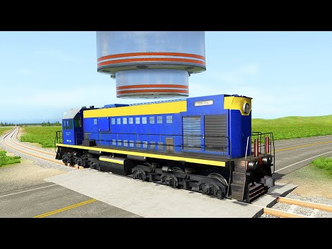Hydraulic Press vs Trains – BeamNG Drive