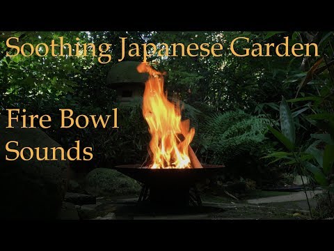 Relaxing Fire Bowl Sounds in Japanese Garden (4K)